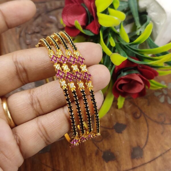 high quality.black stone bangles .