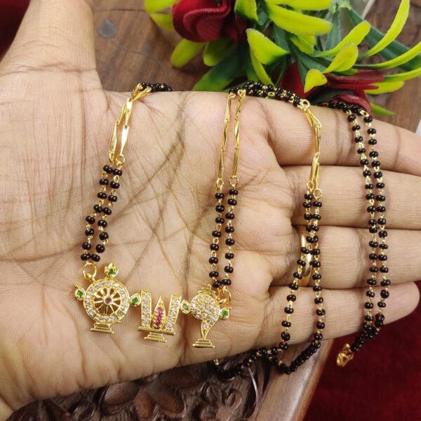 High quality..designer gold finished 18" black beads..
